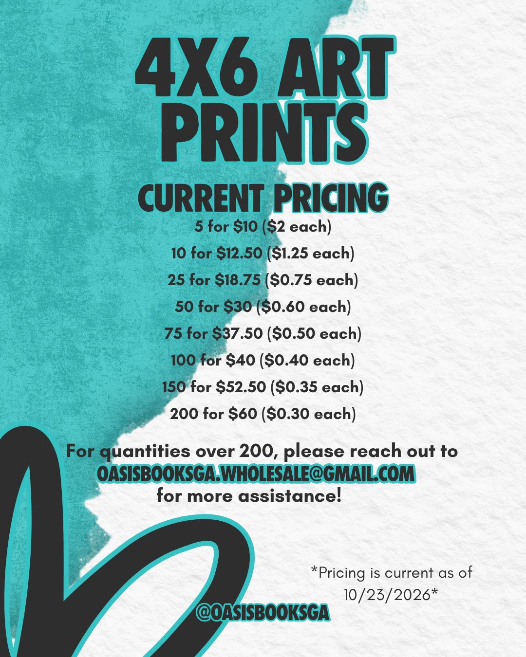 AUTHOR PRINT SERVICES: 4" x 6" Character Art Prints