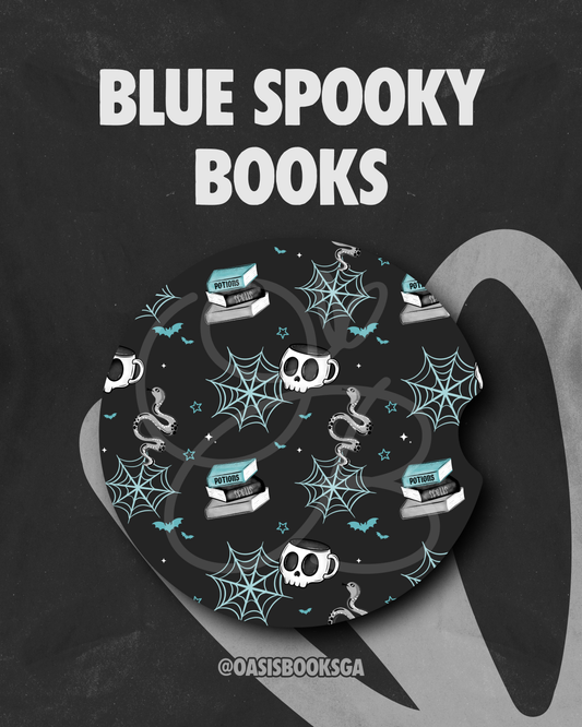 Blue Spooky Books - Car Coasters