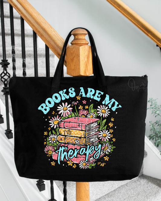 Books Are My Therapy Tote