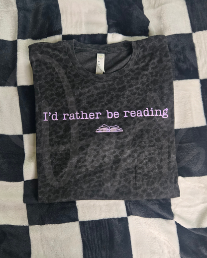 I'd Rather Be Reading (Light Purple Ink) Tee