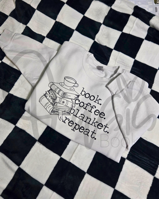 book. coffee. blanket. repeat. - Sweatshirt