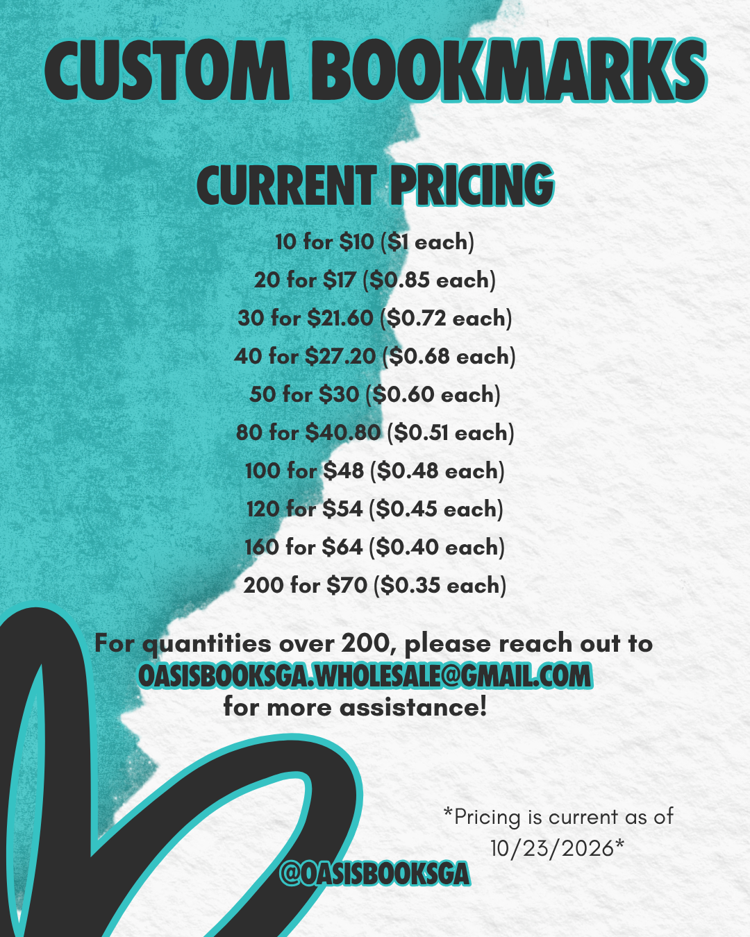 AUTHOR PRINT SERVICES: Bookmarks