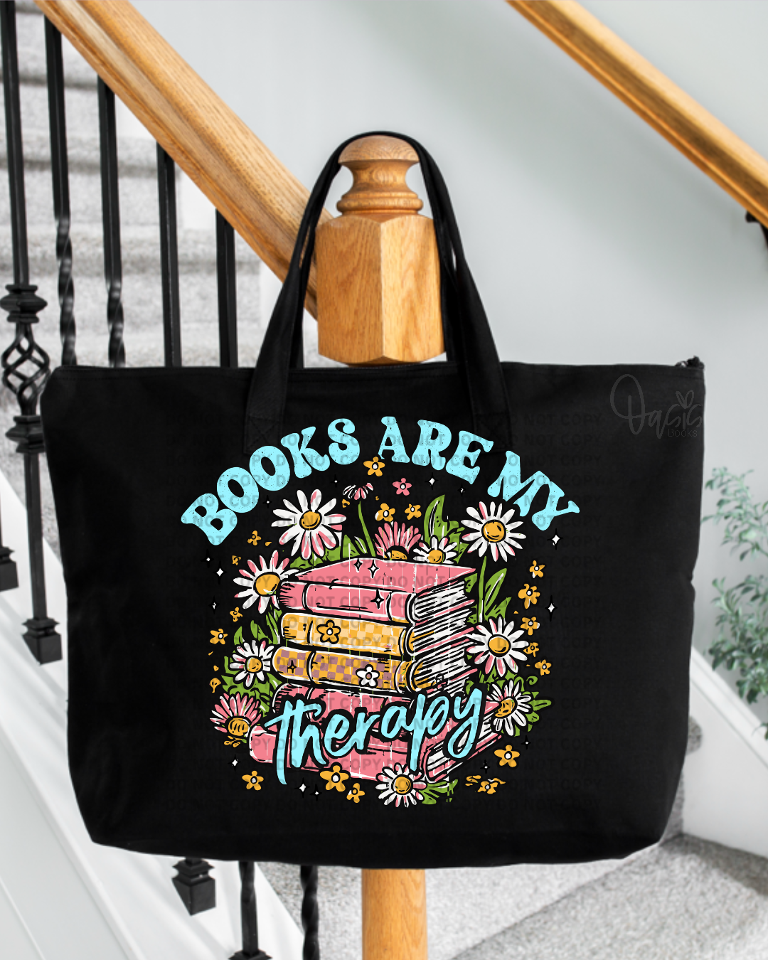 Books Are My Therapy Tote