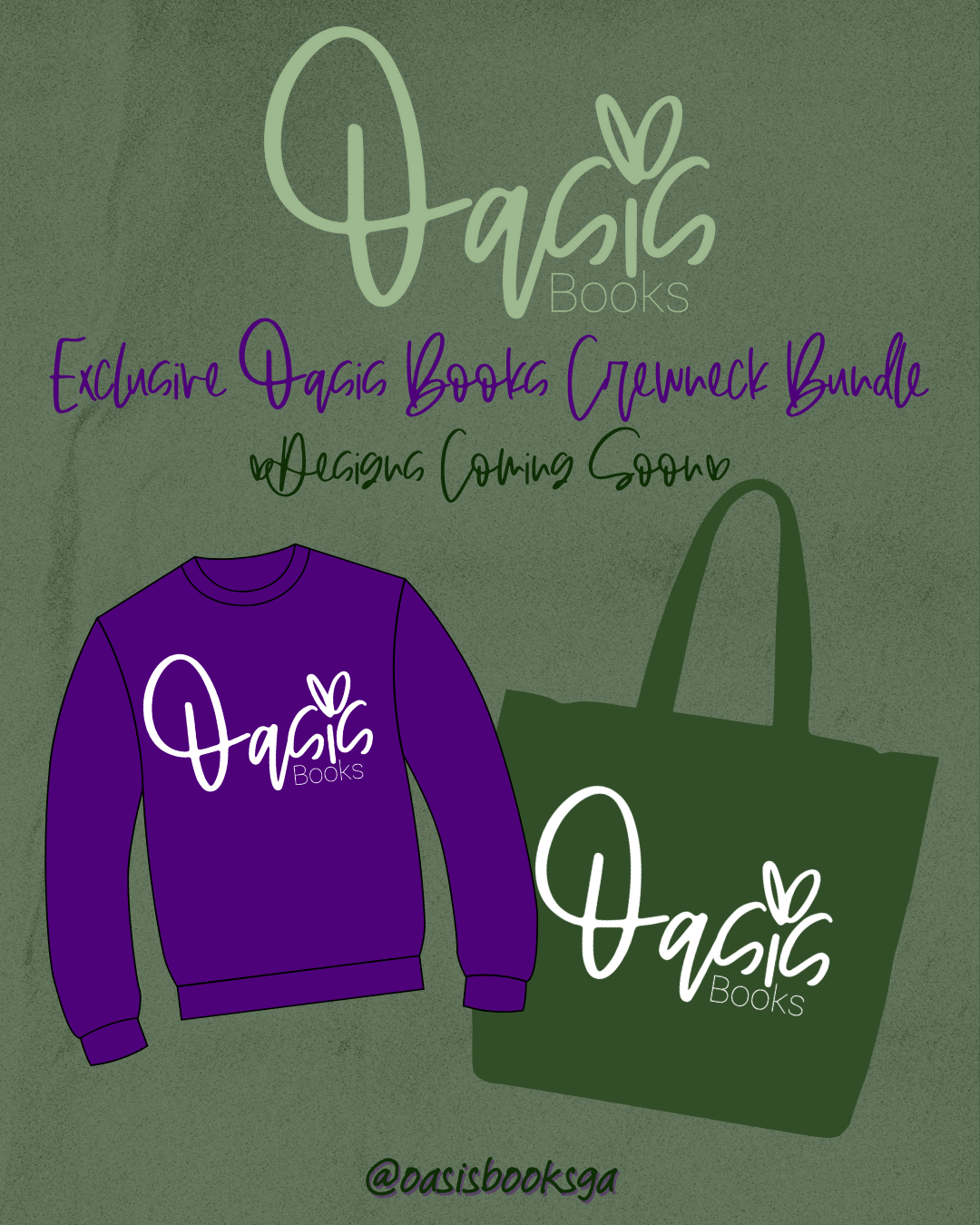 SUPPORT OASIS BOOKS - Exclusive Oasis Books Crewneck & Tote Bundle