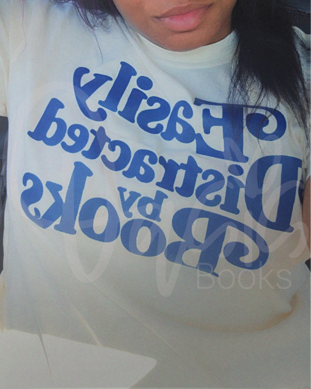 Easily Distracted by Books (Navy Ink) Tee