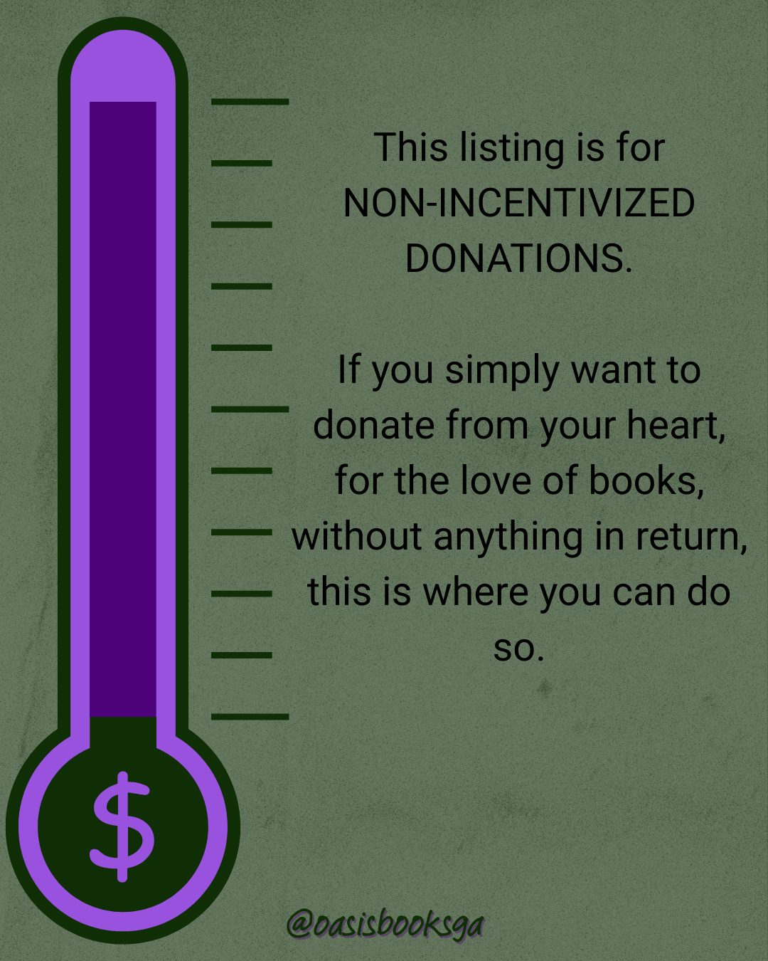 SUPPORT OASIS BOOKS - NONINCENTIVIZED DONATIONS