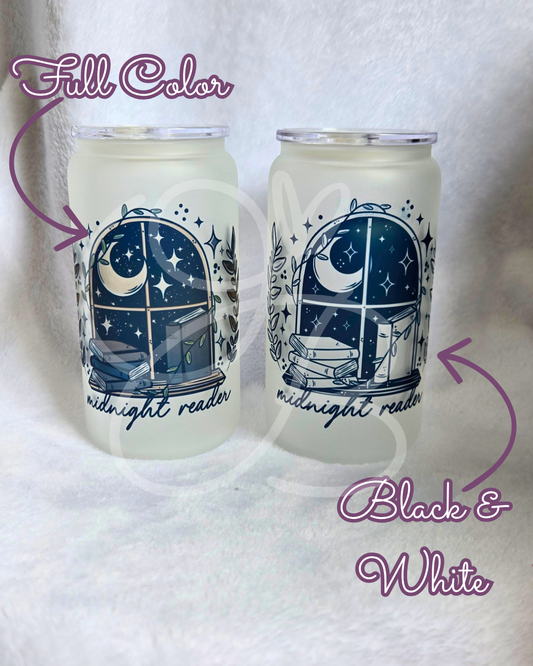 Midnight Reader - 16oz Glass Tumbler